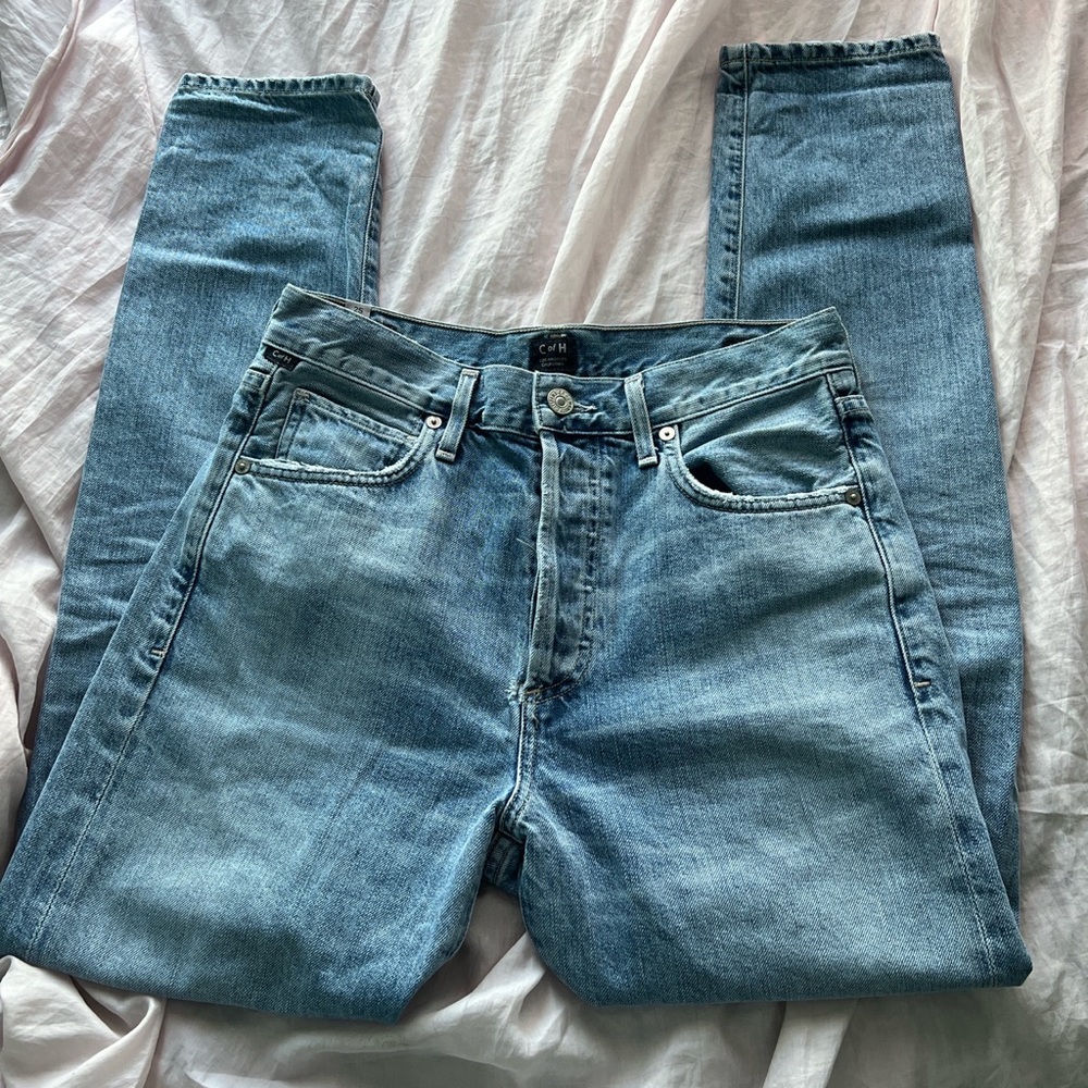 Citizens of humanity light wash high waisted straight jeans